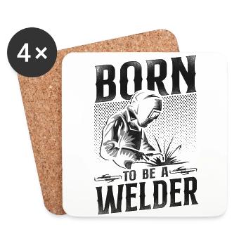 Welder Welding Vintage Born To Be - Coasters (set of 4) - white - Front