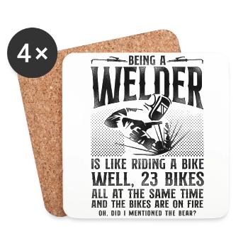 Welder Welding Vintage Being A - Coasters (set of 4) - white - Front