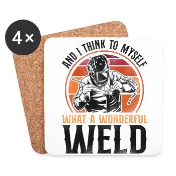 Welder Welding Pun Vintage Retro - Untersetzer (4er-Set) - Weiß - Vorne