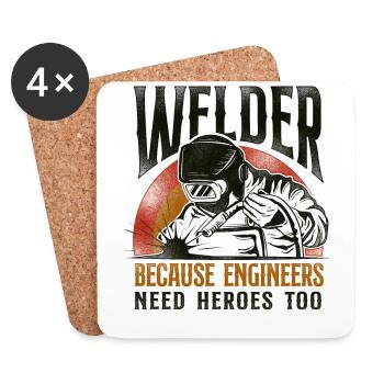 Welder Welding Vintage Retro - Untersetzer (4er-Set) - Weiß - Vorne