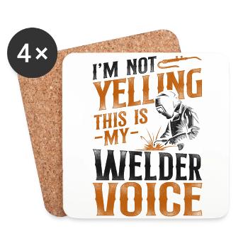 Welder Welding Vintage I'm Not - Untersetzer (4er-Set) - Weiß - Vorne