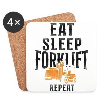 Certified Forklift Truck Operator - Coasters (set of 4) - white - Front