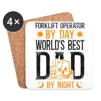 Certified Forklift Truck Operator - Coasters (set of 4) - white - Front