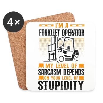 Certified Forklift Truck Operator - Coasters (set of 4) - white - Front