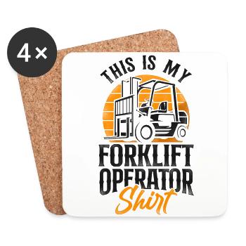 Certified Forklift Truck Operator - Untersetzer (4er-Set) - Weiß - Vorne