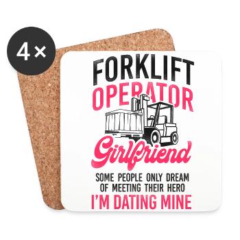 Certified Forklift Truck Operator - Coasters (set of 4) - white - Front