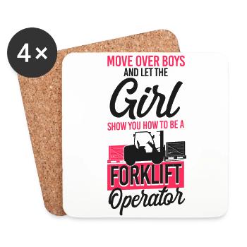 Certified Forklift Truck Operator - Coasters (set of 4) - white - Front