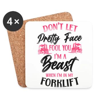Certified Forklift Truck Operator - Coasters (set of 4) - white - Front