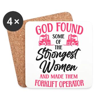 Certified Forklift Truck Operator - Coasters (set of 4) - white - Front