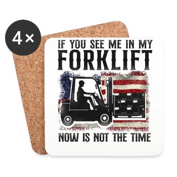 Certified Forklift Truck Operator - Coasters (set of 4) - white - Front