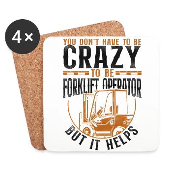 Certified Forklift Truck Operator - Coasters (set of 4) - white - Front