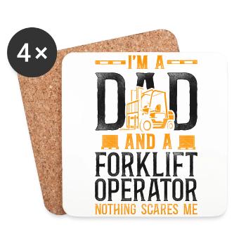 Certified Forklift Truck Operator - Coasters (set of 4) - white - Front
