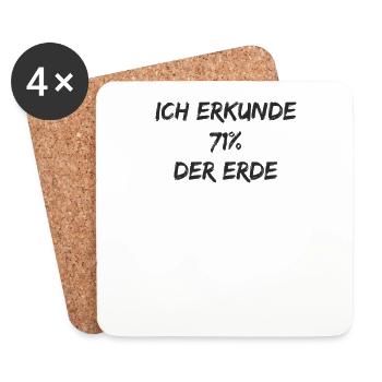 Segeln - Ich erkunde 71% der Erde - Untersetzer (4er-Set) - Weiß - Vorne