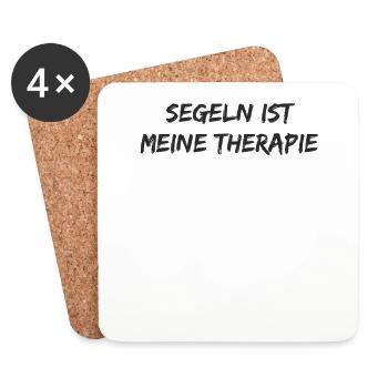 Segeln - Segeln ist meine Therapie - Untersetzer (4er-Set) - Weiß - Vorne