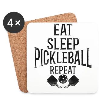Pickleball Eat Sleep Pickleball - Coasters (set of 4) - white - Front