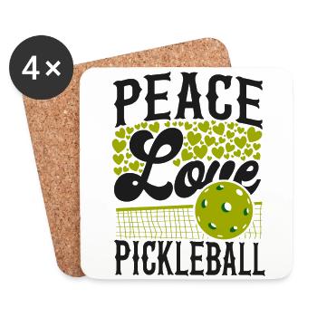 Pickleball Girl Ladies Cute Peace - Untersetzer (4er-Set) - Weiß - Vorne