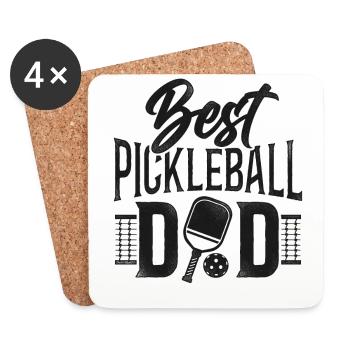 Pickleball Dad Father Best - Untersetzer (4er-Set) - Weiß - Vorne