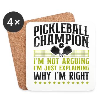 Pickleball Pickleball Champion I'm - Coasters (set of 4) - white - Front