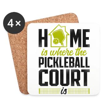 Pickleball Home est l’endroit où le - Dessous de verre (lot de 4) - blanc - Devant