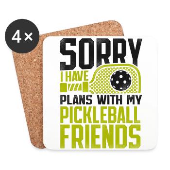 Pickleball Sorry I Have Plans With - Untersetzer (4er-Set) - Weiß - Vorne