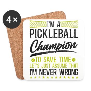 Pickleball I'm A Pickleball - Coasters (set of 4) - white - Front