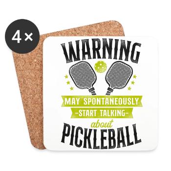 Pickleball Warning May - Untersetzer (4er-Set) - Weiß - Vorne