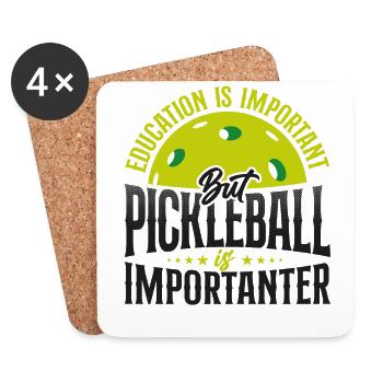 Pickleball Education Is Important - Coasters (set of 4) - white - Front