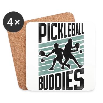 Pickleball Friends Pickleball - Coasters (set of 4) - white - Front