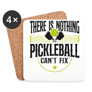 Pickleball Il n’y a rien de - Dessous de verre (lot de 4) - blanc - Devant