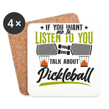 Pickleball If You Want Me To - Coasters (set of 4) - white - Front