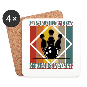 Joueurs de bowling - Dessous de verre (lot de 4) - blanc - Devant