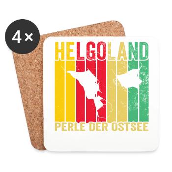 Helgoland Baltic Sea Sylt Deät Lun Lighthouse - Coasters (set of 4) - white - Front