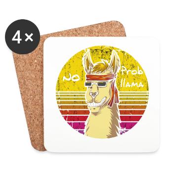 Funny animals for animal lovers Llama, Alpaca - Coasters (set of 4) - white - Front