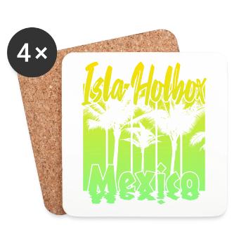 Isla Holbox Mexico - Coasters (set of 4) - white - Front