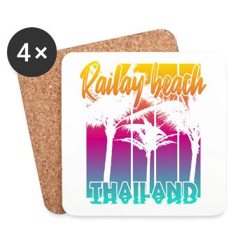 Railay Beach Thaïlande - Dessous de verre (lot de 4) - blanc - Devant