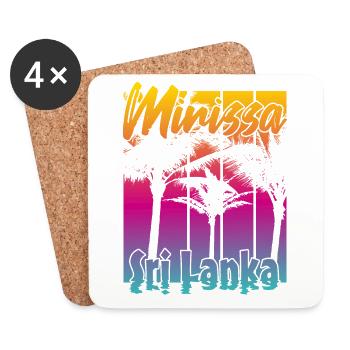 Mirissa Sri Lanka - Coasters (set of 4) - white - Front