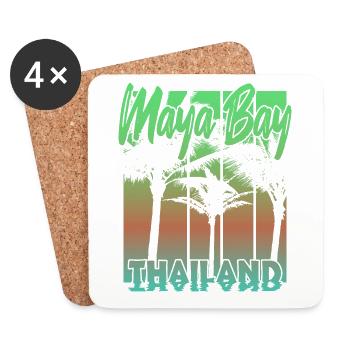 Maya Bay Thailand - Untersetzer (4er-Set) - Weiß - Vorne