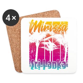 Mirissa Sri Lanka - Coasters (set of 4) - white - Front