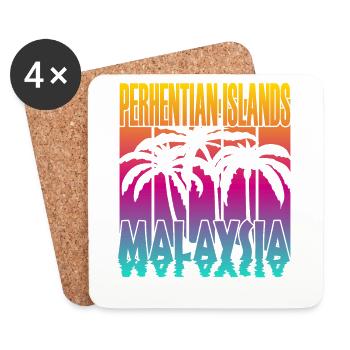 ÎLES PERHENTIAN MALAISIE - Dessous de verre (lot de 4) - blanc - Devant
