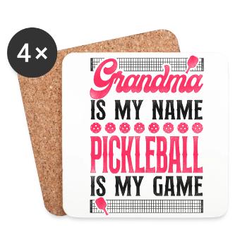 Pickleball Grand-mère grand-mère est ma - Dessous de verre (lot de 4) - blanc - Devant