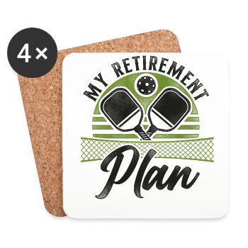 Pickleball Retired Retro My - Untersetzer (4er-Set) - Weiß - Vorne