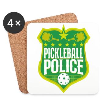 Pickleball Badge Pickleball Police - Untersetzer (4er-Set) - Weiß - Vorne