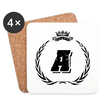 A Buchstabe Kranz - Untersetzer (4er-Set) - Weiß - Vorne