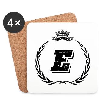 E Buchstabe Kranz - Untersetzer (4er-Set) - Weiß - Vorne