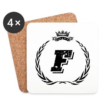 F Buchstabe Kranz - Untersetzer (4er-Set) - Weiß - Vorne