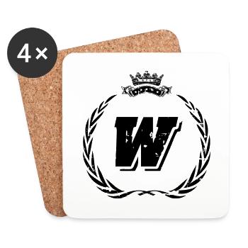 W letter wreath - Coasters (set of 4) - white - Front