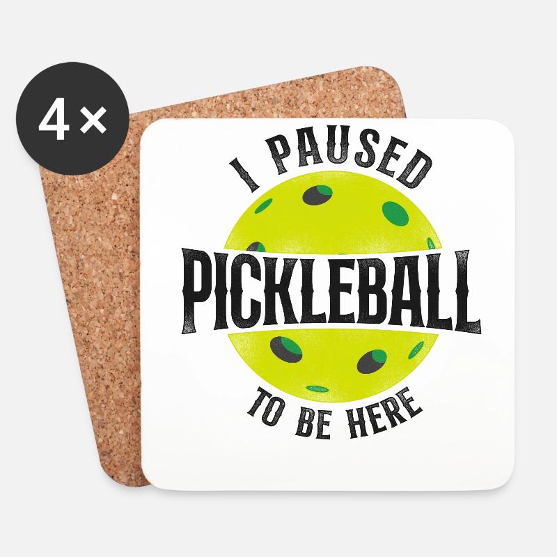 Pickleball I Paused Pickleball To - Untersetzer (4er-Set) - Weiß
