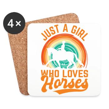 Horse Rider Outfit for Girls Who Love Horses - Coasters (set of 4) - white - Front