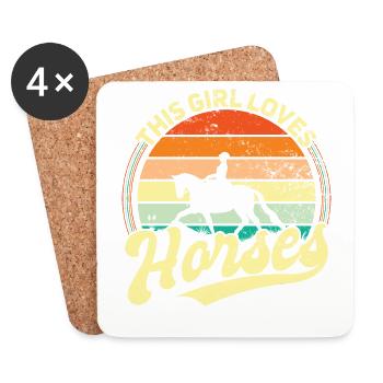 Horse Rider Outfit for Girls Who Love Horses - Coasters (set of 4) - white - Front