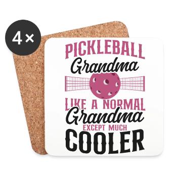 Pickleball Grandma Pickleball - Coasters (set of 4) - white - Front